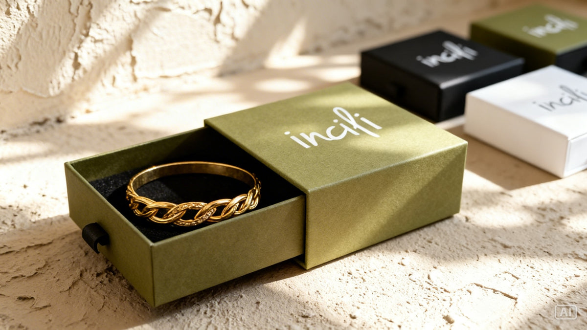 Gold Tone Stainless Steel Cubic Zirconia Bangle