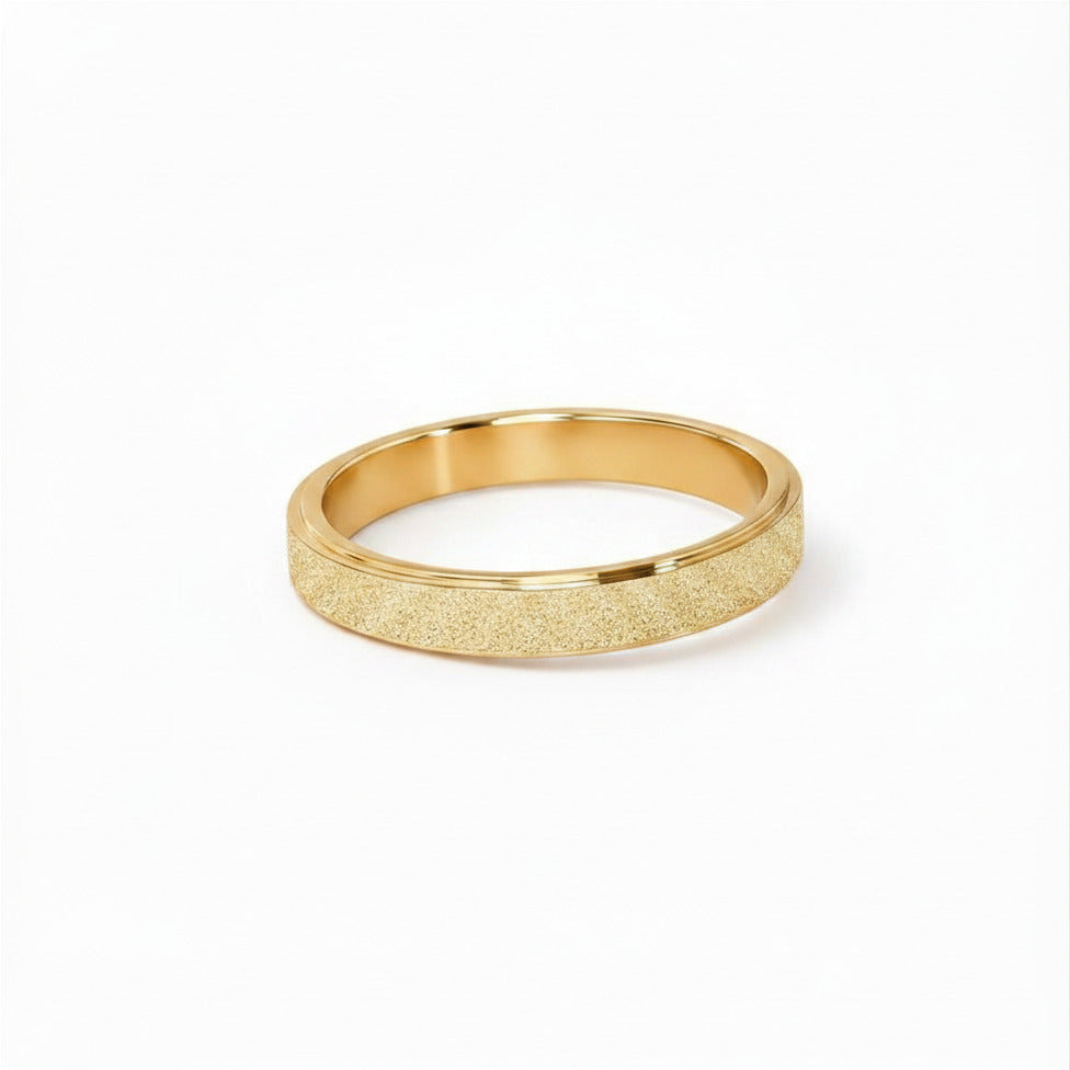 Gold-Tone Stainless Steel Textured Band Ring