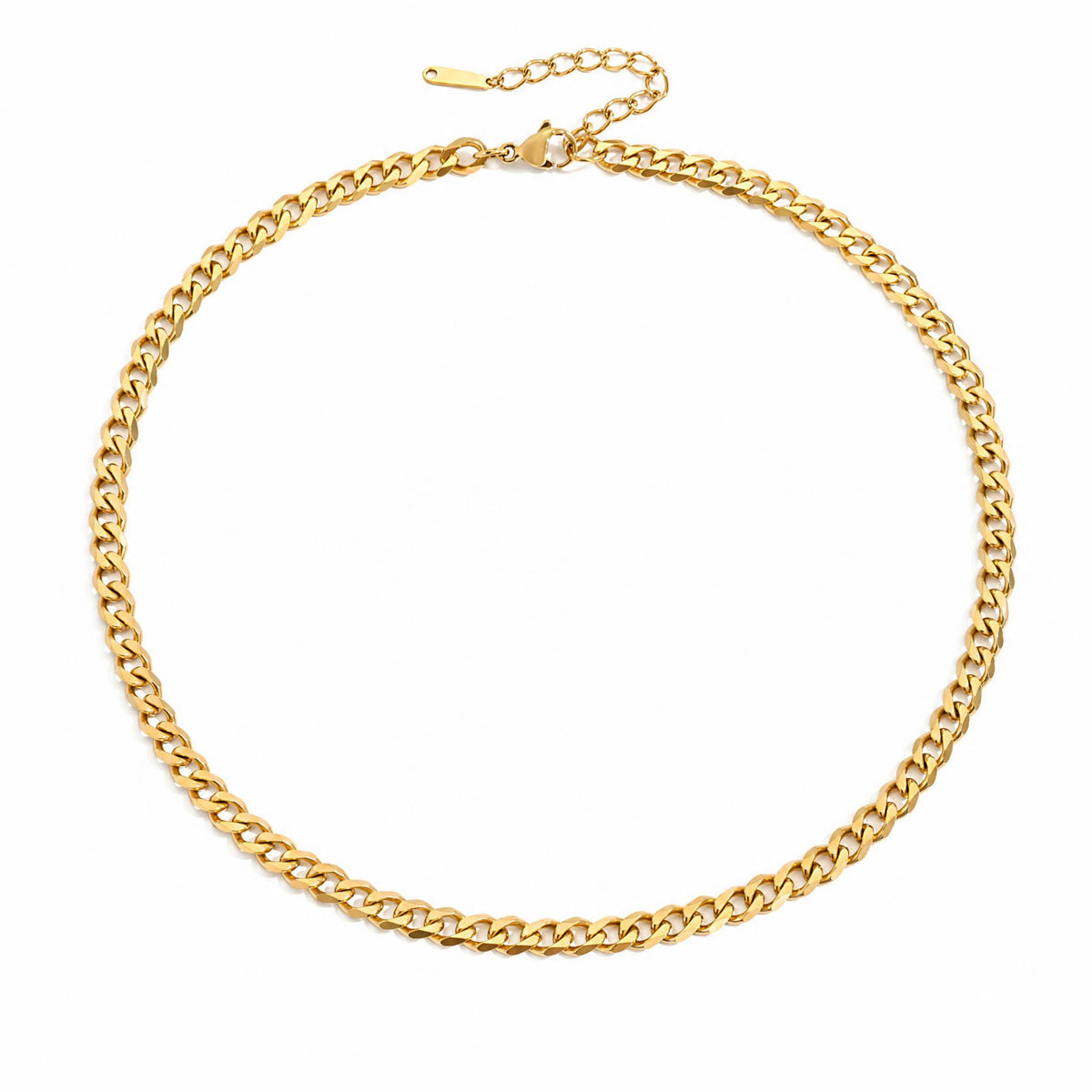 Gold-Tone Stainless Steel Cuban Chain Necklace