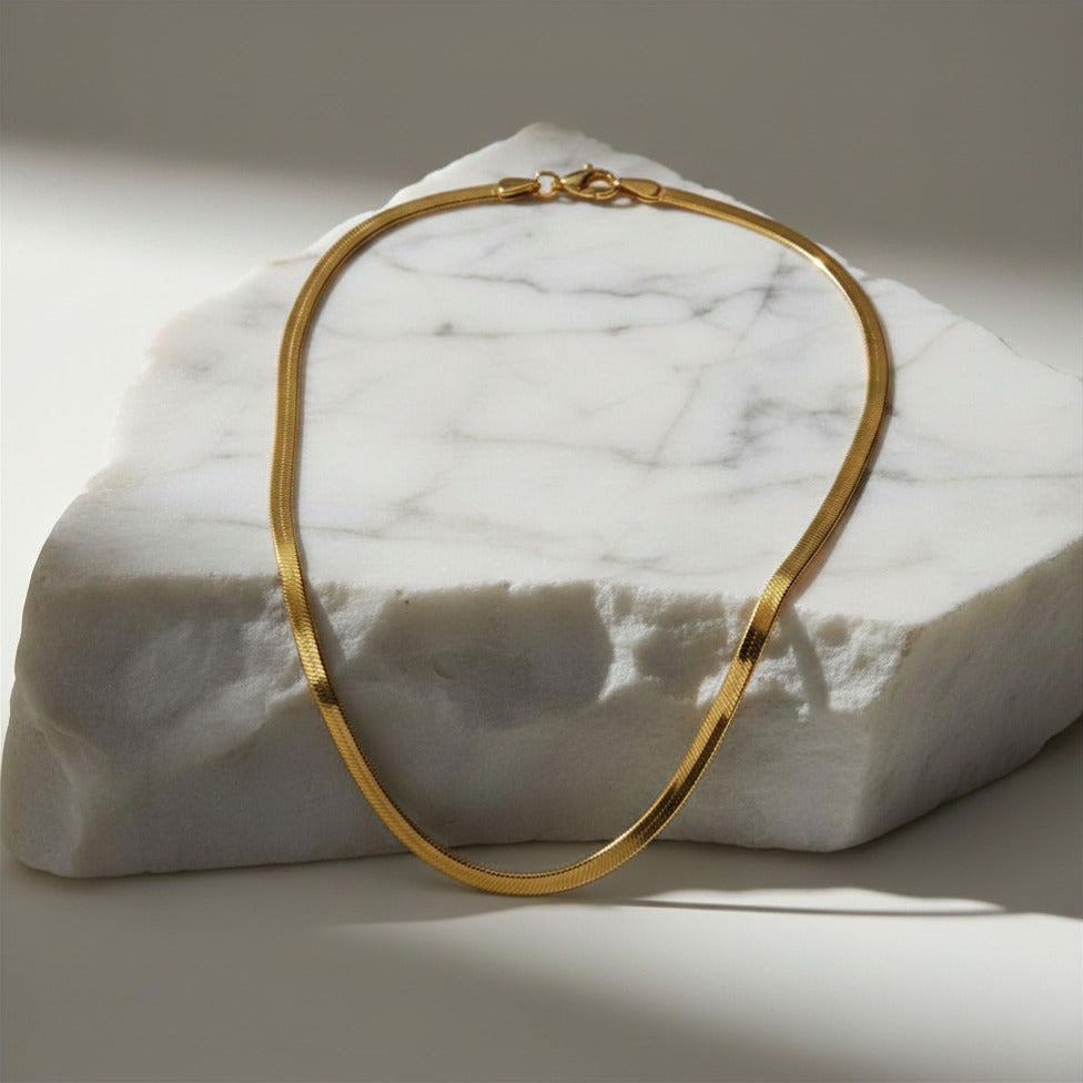 Gold-Tone Stainless Steel Snake Chain Necklace