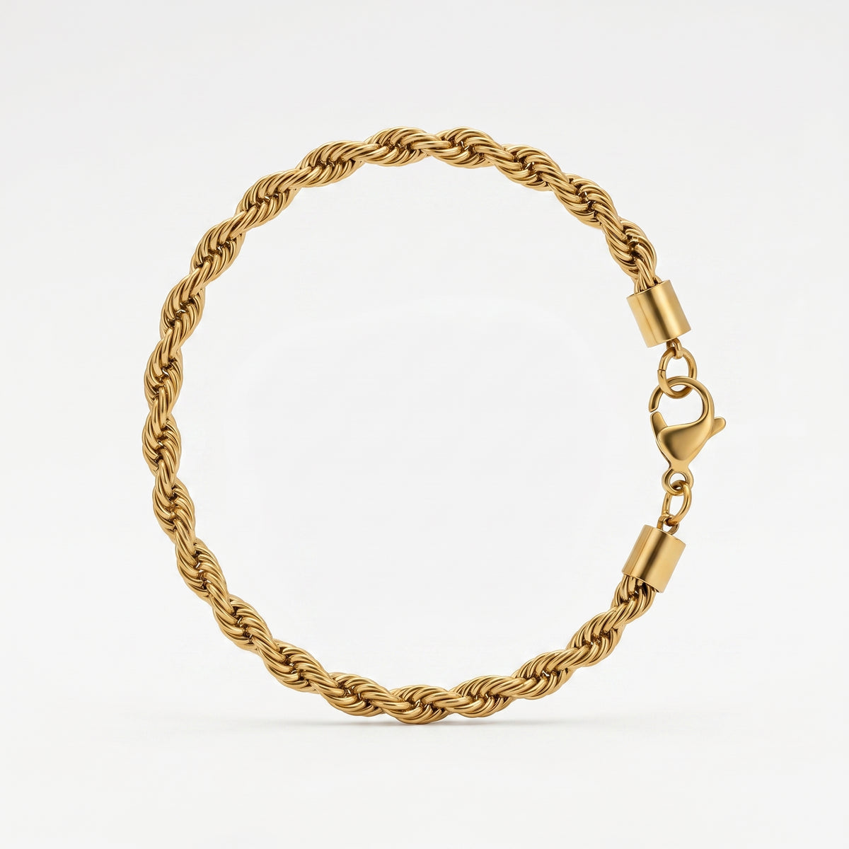 Gold-Tone Stainless Steel Rope Chain Bracelet