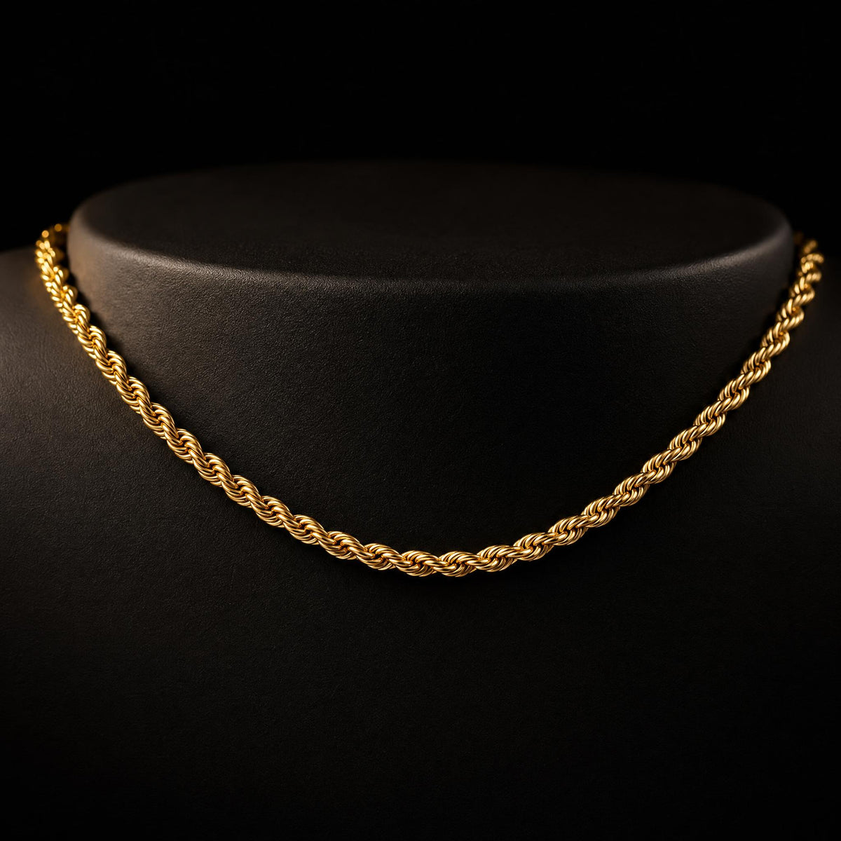Gold-Tone Stainless Steel Twisted Rope Chain Necklace