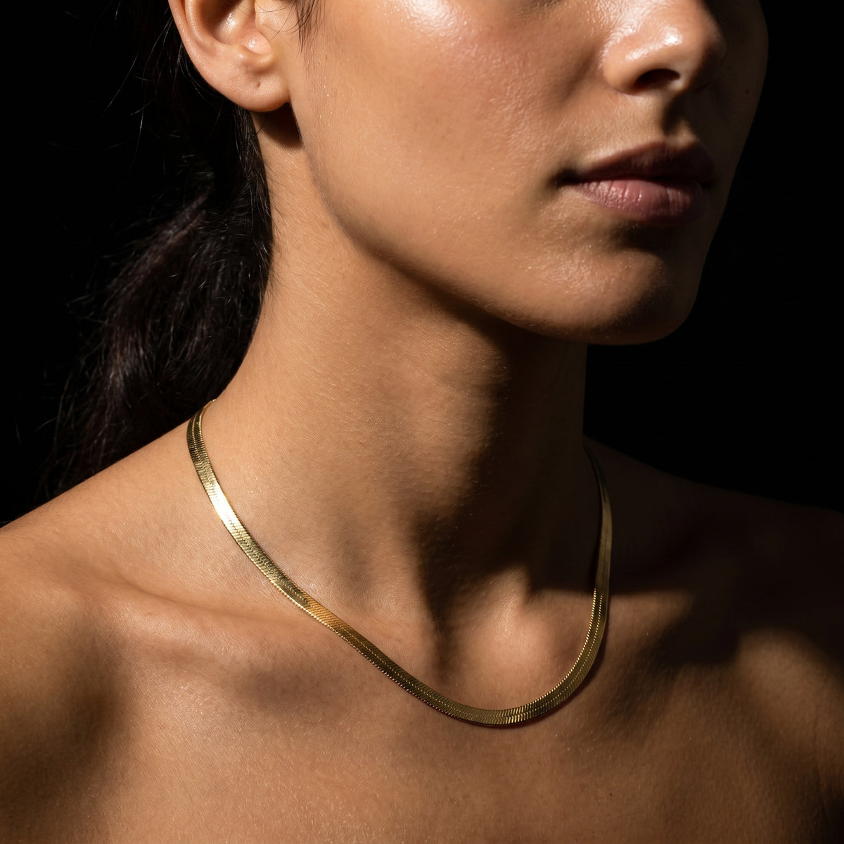 Gold-Tone Stainless Steel Snake Chain Necklace