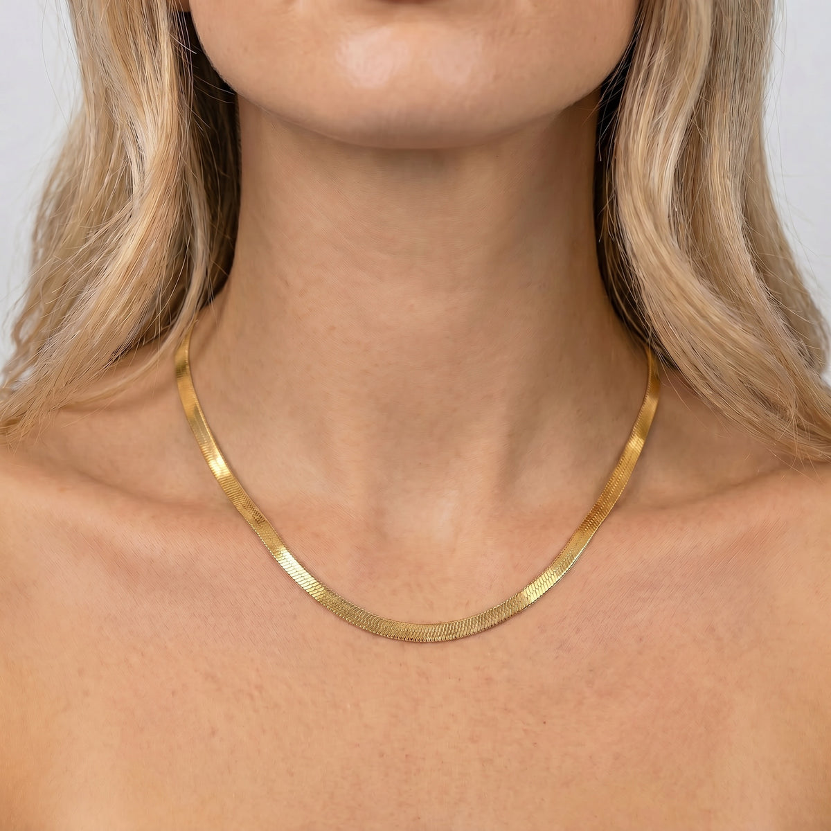 Gold-Tone Stainless Steel Snake Chain Necklace